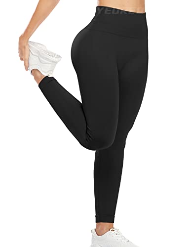 YEOREO Women High Waist Workout Gym Smile Contour Seamless Leggings Yoga Pants Tights Gray S