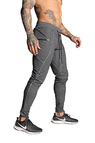 MAIKANONG Mens Slim Fit Joggers Tapered Sweatpants for Gym Running Athletic Grey